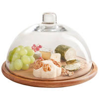 SERVIERPLATTE Cucina 28/17 cm  - Transparent/Braun, LIFESTYLE, Glas/Holz (28/17cm) - Leonardo