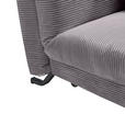 SCHLAFSOFA Cord Grau  - Schwarz/Grau, Design, Textil/Metall (145/85/100cm) - Carryhome