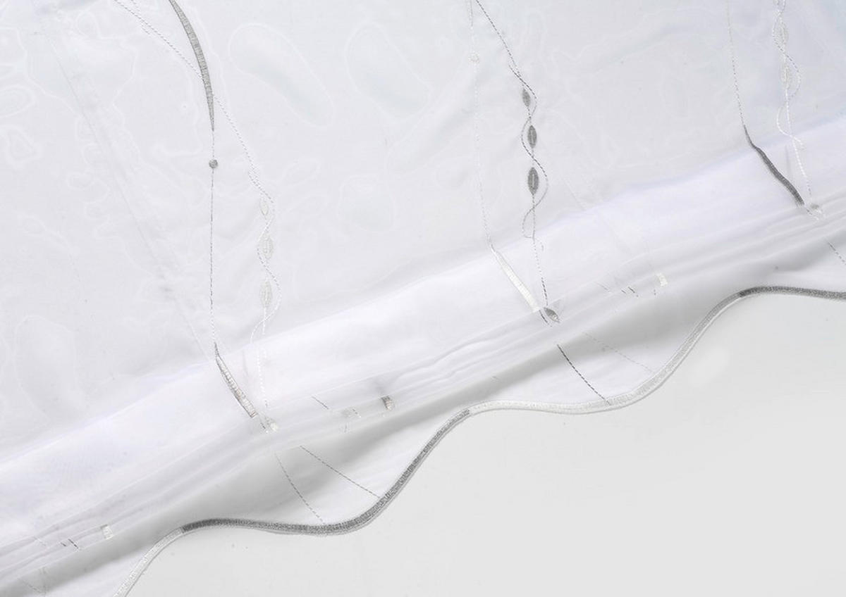 BÄNDCHENROLLO  halbtransparent  140/170 cm    - Silberfarben/Weiß, KONVENTIONELL, Textil (140/170cm)