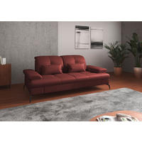 2,5-SITZER in Vliesstoff Kombination Echtleder/Stoff Rotbraun  - Rotbraun/Schwarz, Konventionell, Leder/Textil (202/90/122cm) - Sit & More