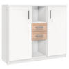 SIDEBOARD 122/105/41 cm  - vit/aluminiumfärg, Klassisk, trämaterial/plast (122/105/41cm) - Carryhome