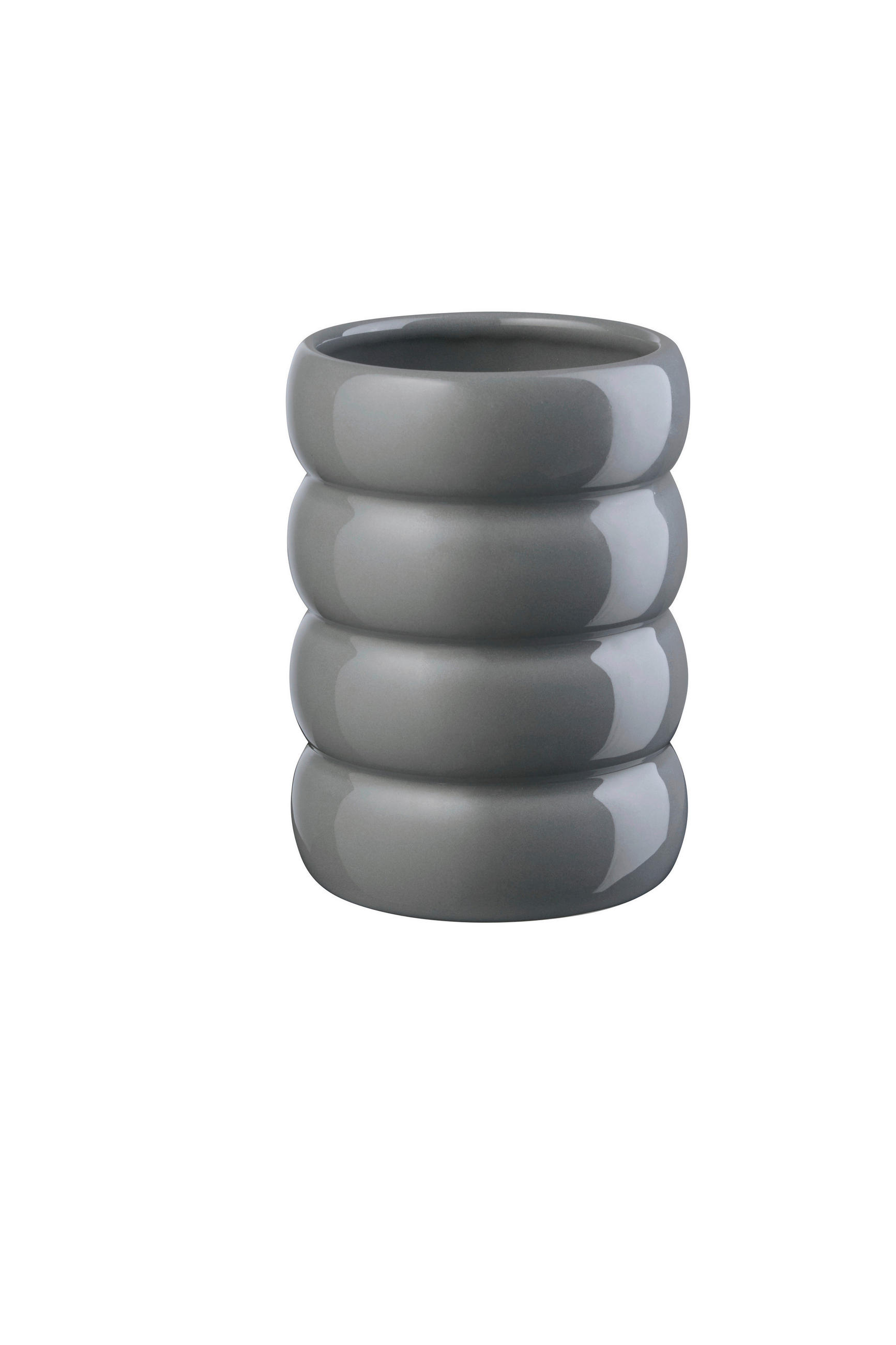 VASE loopy 16 cm  - Grau Hochglanz, Basics, Keramik (10/16cm) - ASA