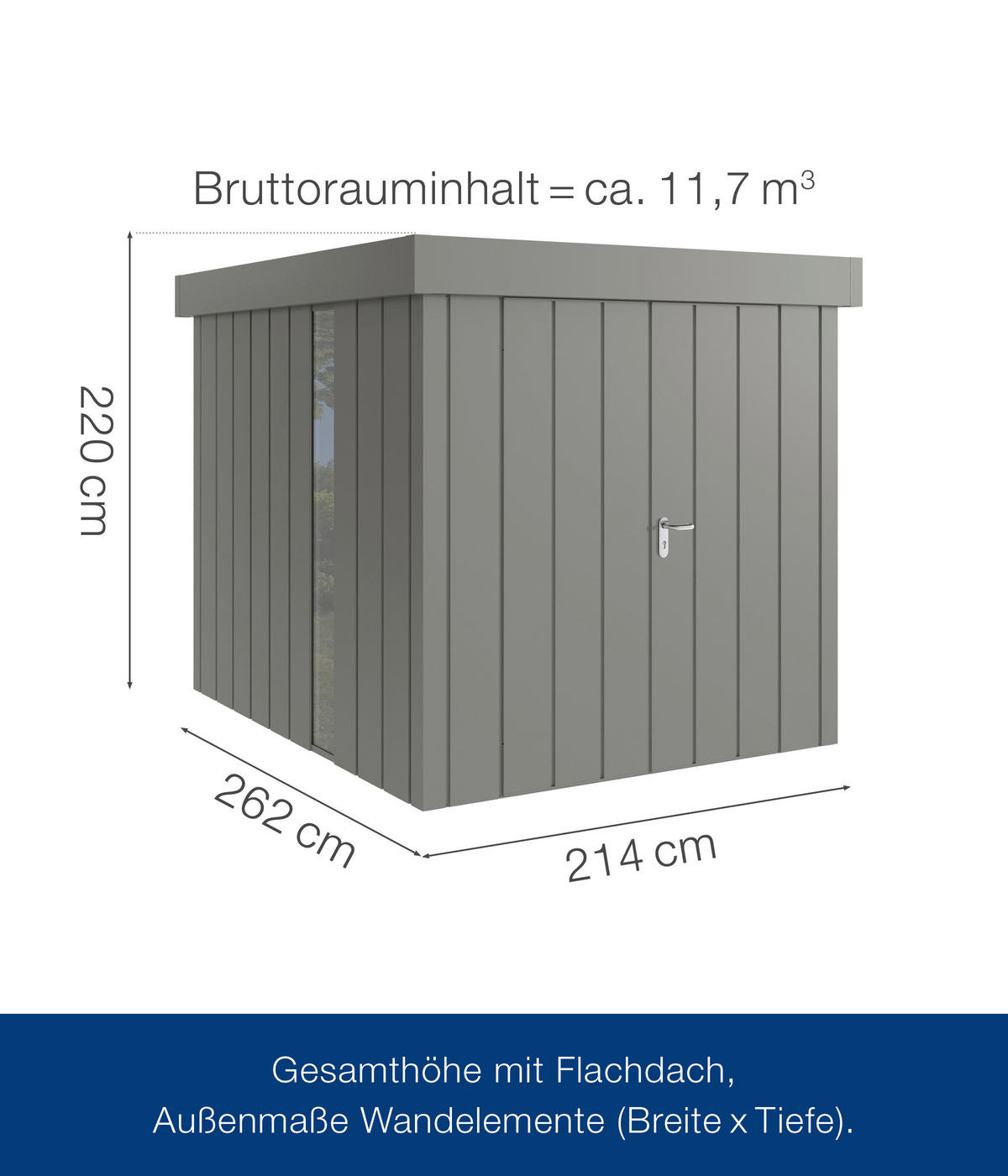 GERÄTEHAUS 229/220/277 cm  - Alufarben, Basics, Metall (229/220/277cm)