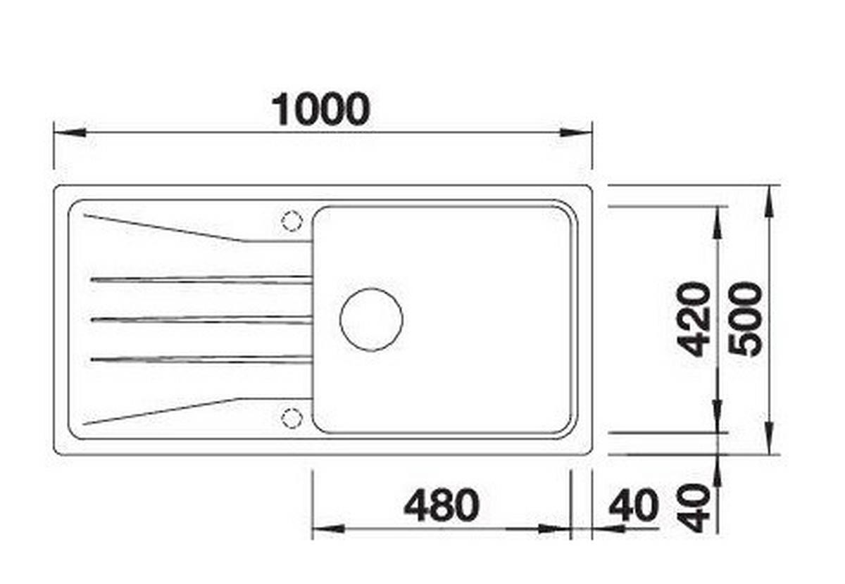 SPÜLE 519690  - Grau, Basics, Stein (100/22,8/50cm) - Blanco