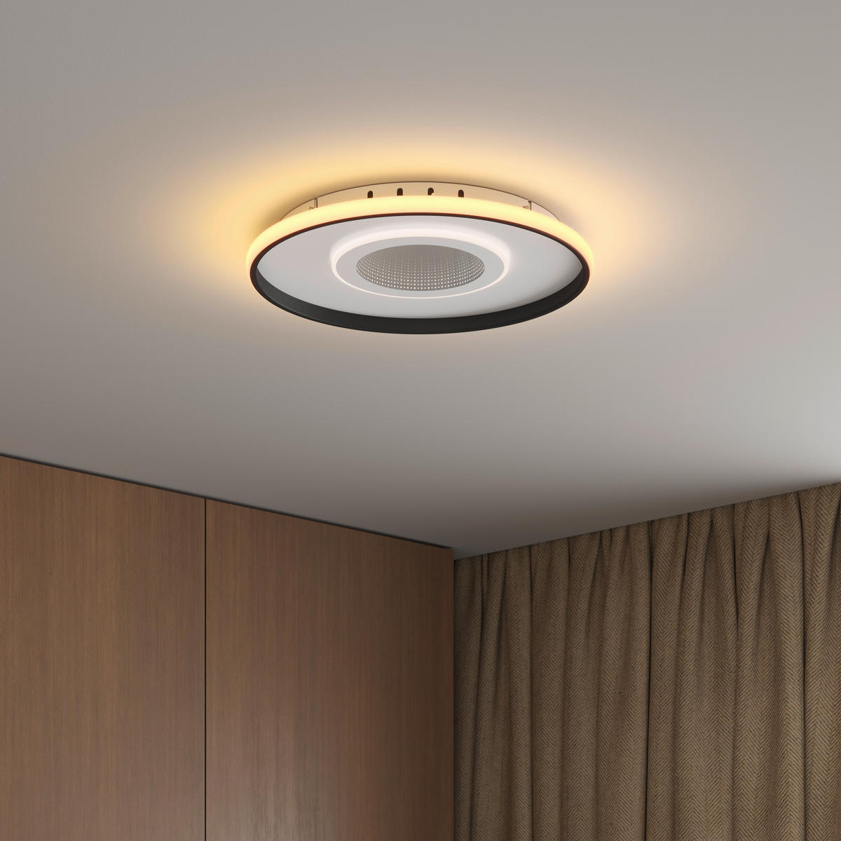LED-DECKENLEUCHTE 50/5,5 cm   - Schwarz/Weiß, Trend, Kunststoff/Metall (50/5,5cm) - Novel
