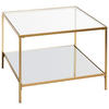 COUCHTISCH in Metall, Glas 60/60/45 cm  - Klar/Goldfarben, MODERN, Glas/Metall (60/60/45cm)