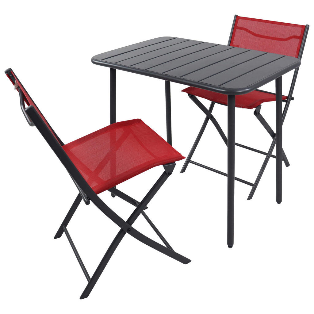 Gartenmöbel Set 3-tlg. Sumila Aus Metall/kunststoff/textil