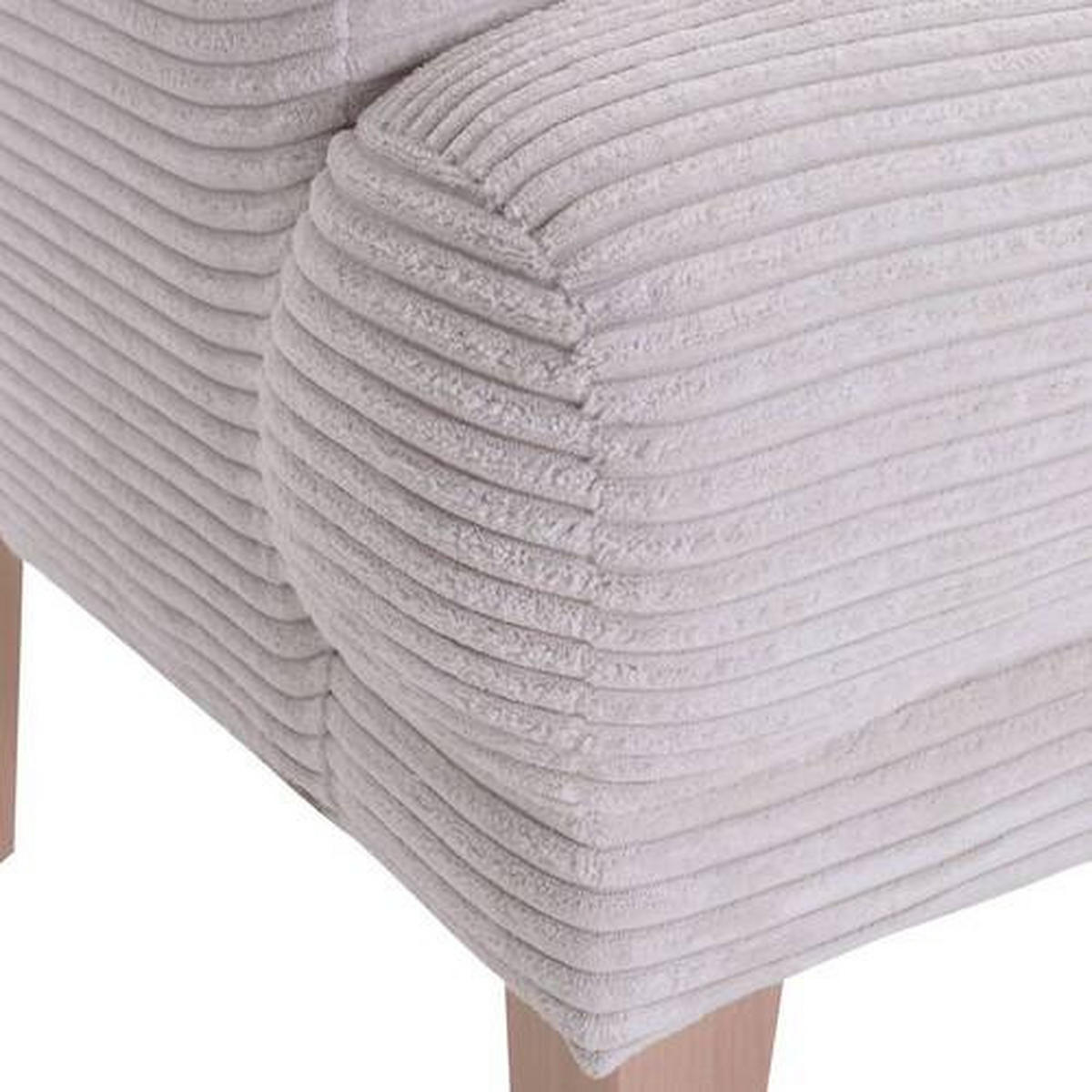 SITZBANK 190/83/70 cm Cord Creme, Weiß, Eichefarben Holz  - Eichefarben/Creme, Design, Holz/Textil (190/83/70cm) - Landscape