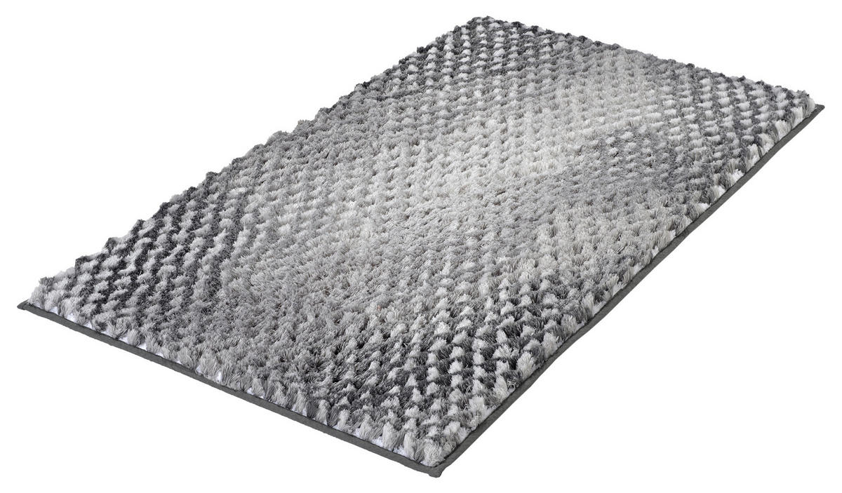 FÜRDŐSZOBASZŐNYEG  70/120 cm  szürke   - szürke, Konventionell, műanyag/textil (70/120cm) - Kleine Wolke