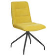 STUHL  Stoffauswahl, Sitzfläche 180° drehbar Webstoff  - Gelb/Schwarz, Design, Textil/Metall (50/90/63cm) - Carryhome