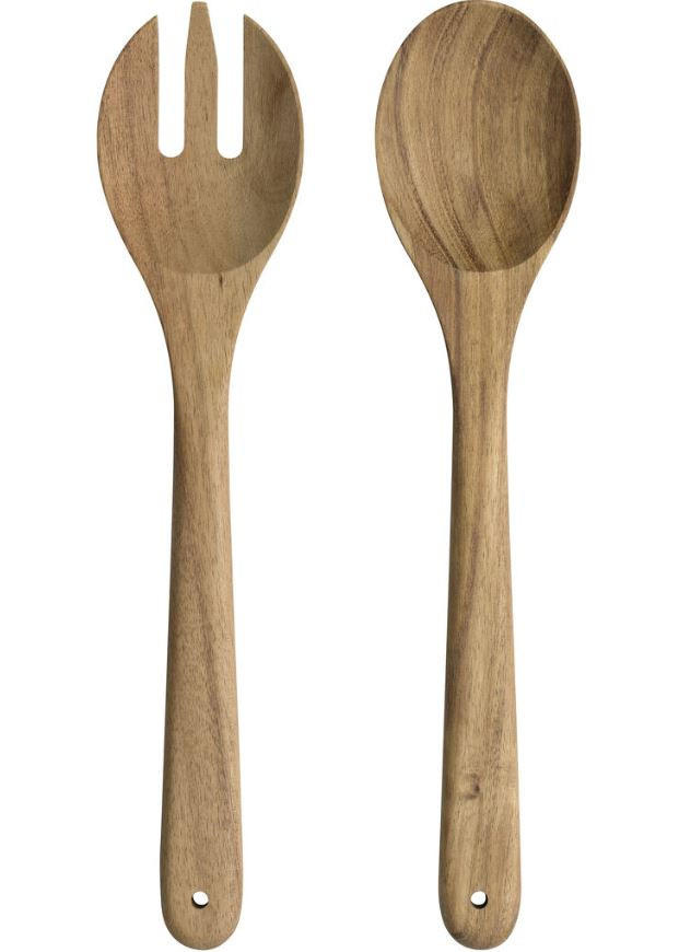 SALATBESTECK - Braun, Natur, Holz (6,5/30/1,2cm) - Leonardo