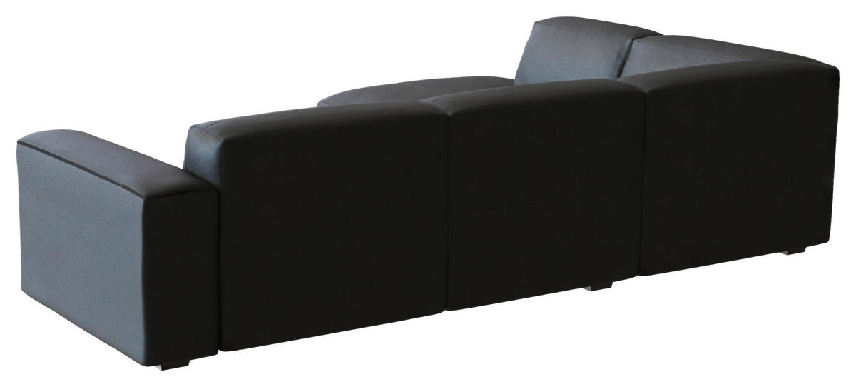 Freisteller von Livetastic ECKSOFA Schwarz Echtleder.