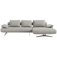 ECKSOFA  in Chenille Ecru Rückenkissen, Armlehnenkissen  334/168 cm  - Ecru/Schwarz, Design, Textil/Metall (334/168cm) - Dieter Knoll