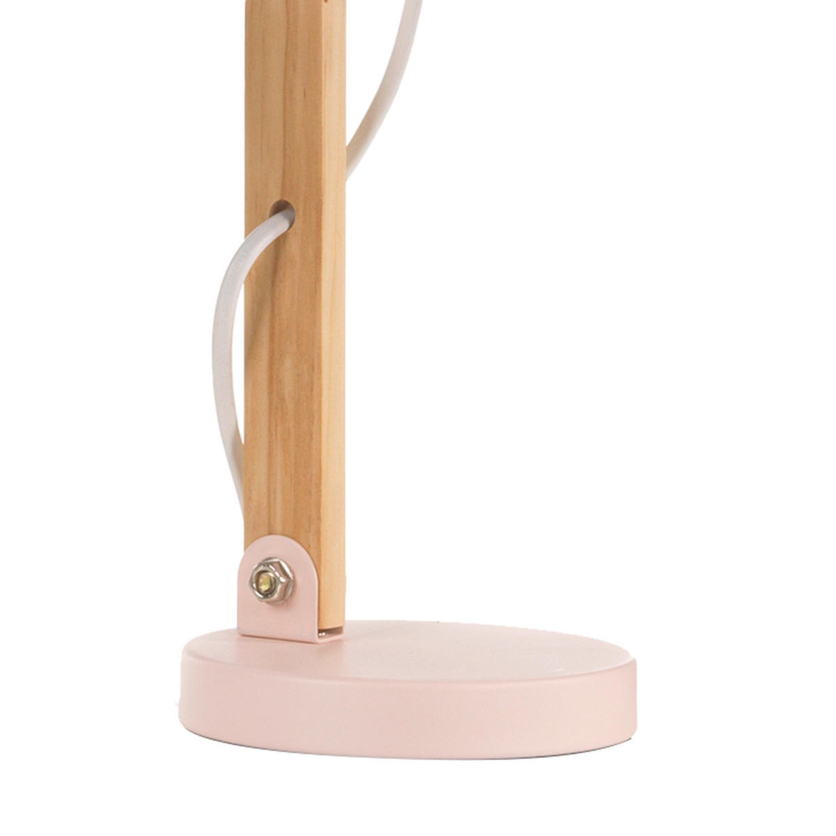 TISCHLEUCHTE 23/38 cm   - Hellrosa/Weiß, Basics, Holz/Kunststoff (23/38cm)