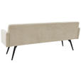 SITZBANK 216/86/68 cm Cord Taupe Metall  - Taupe/Schwarz, Design, Textil/Metall (216/86/68cm) - Dieter Knoll