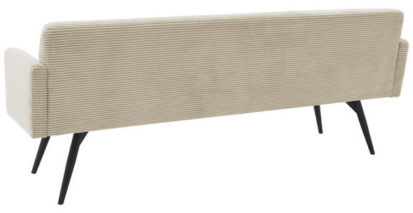 SITZBANK 216/86/68 cm Cord Taupe Metall - Taupe/Schwarz, Design, Textil/Metall (216/86/68cm) - Dieter Knoll