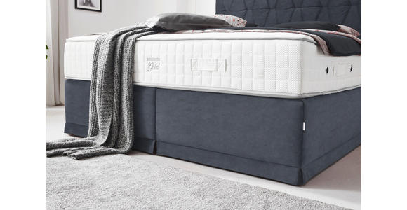 BOXSPRINGBETT 180/200 cm  in Blaugrau  - Blaugrau, KONVENTIONELL, Textil (180/200cm) - Ambiente