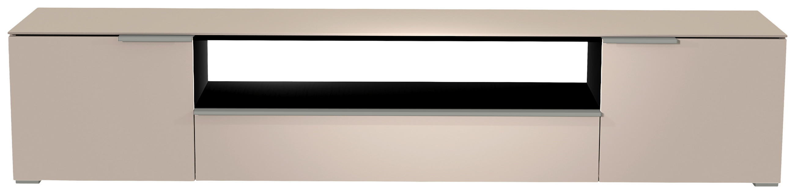 LOWBOARD  in 210/43/45 cm  - Sandfarben/Alufarben, Design, Glas/Holzwerkstoff (210/43/45cm) - Moderano