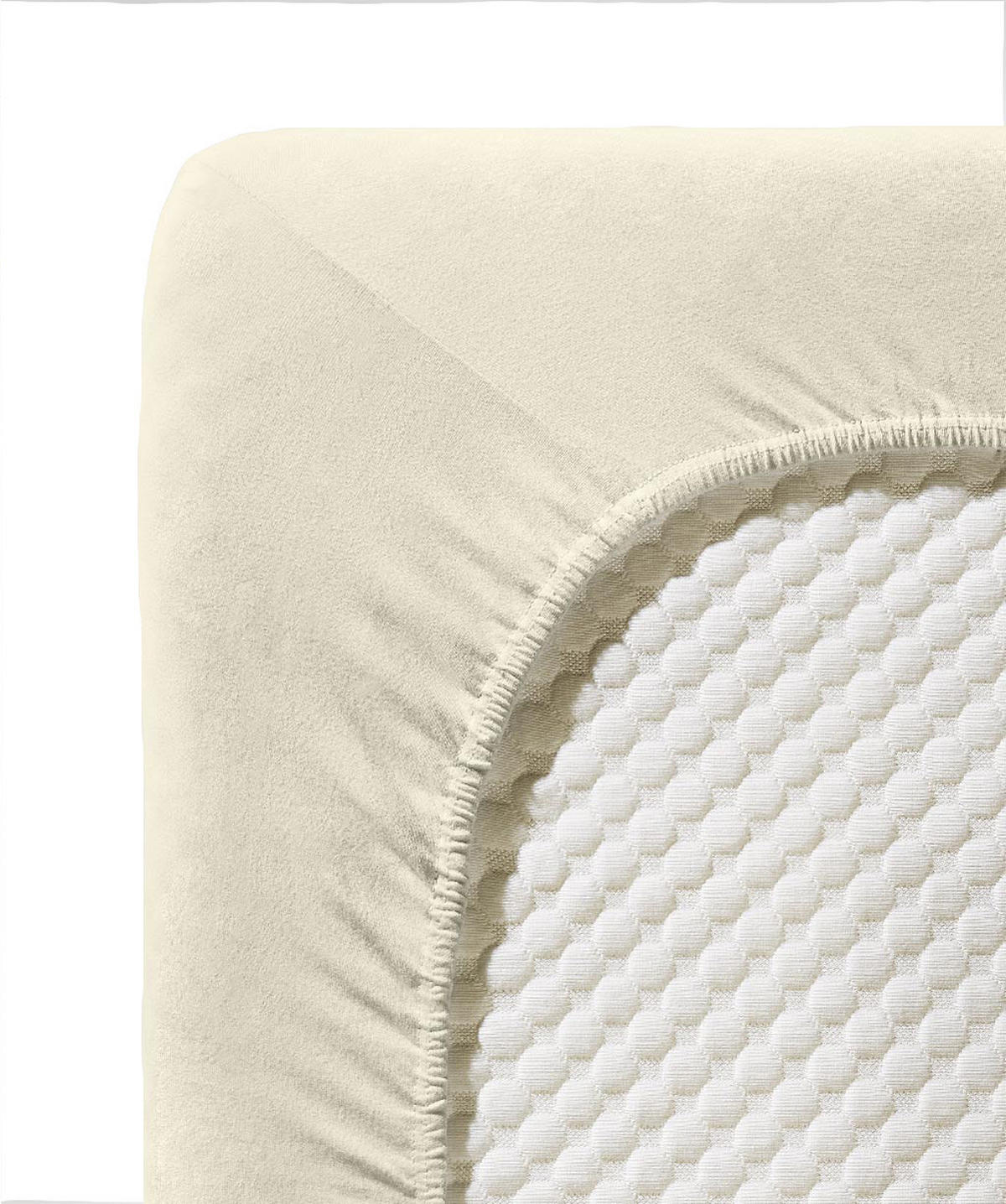 SPANNBETTTUCH Jenny C Single-Jersey  - Ecru, Basics, Textil (100/200cm) - Fleuresse
