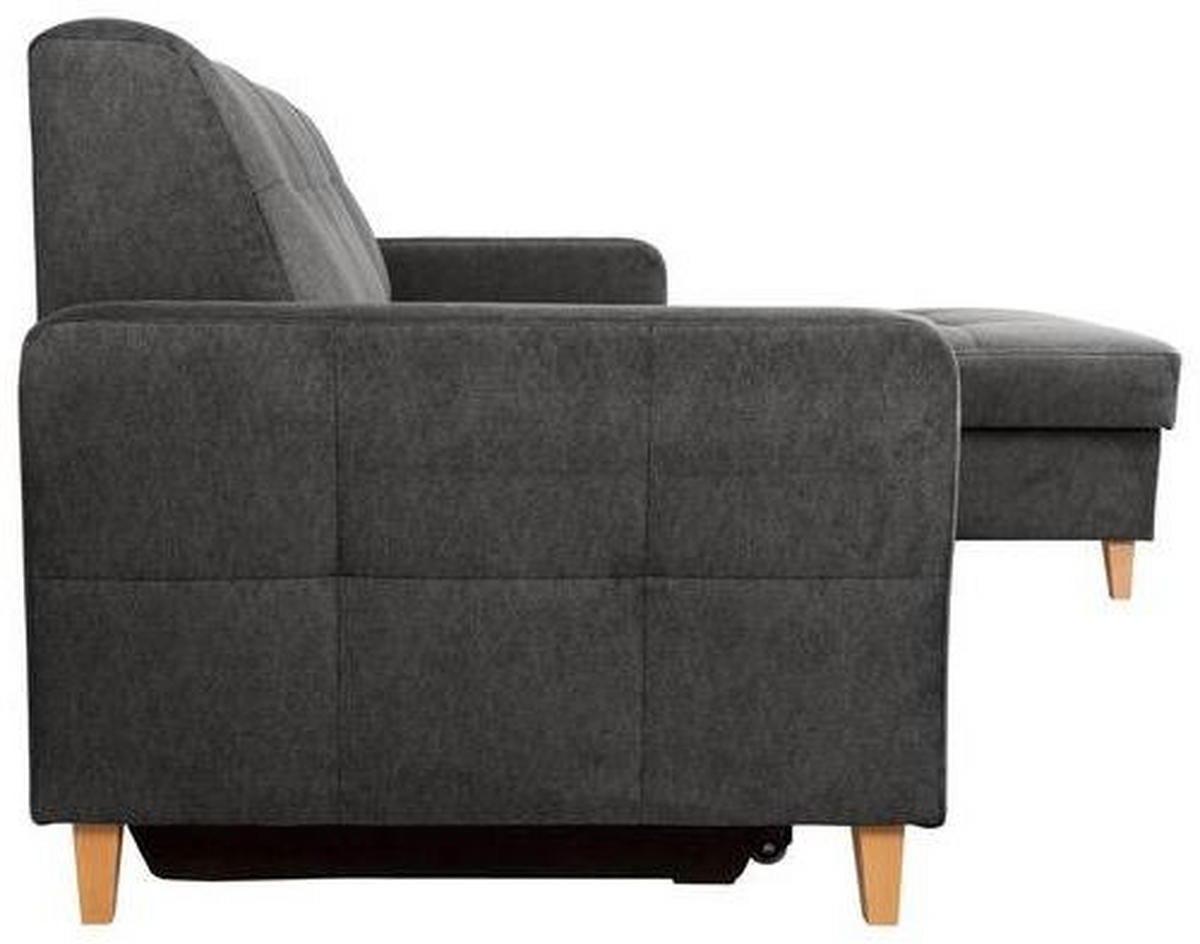 ECKSCHLAFSOFA in Grau Textil   - Kernbuche/Grau, Design, Textil (223/161cm) - MID.YOU