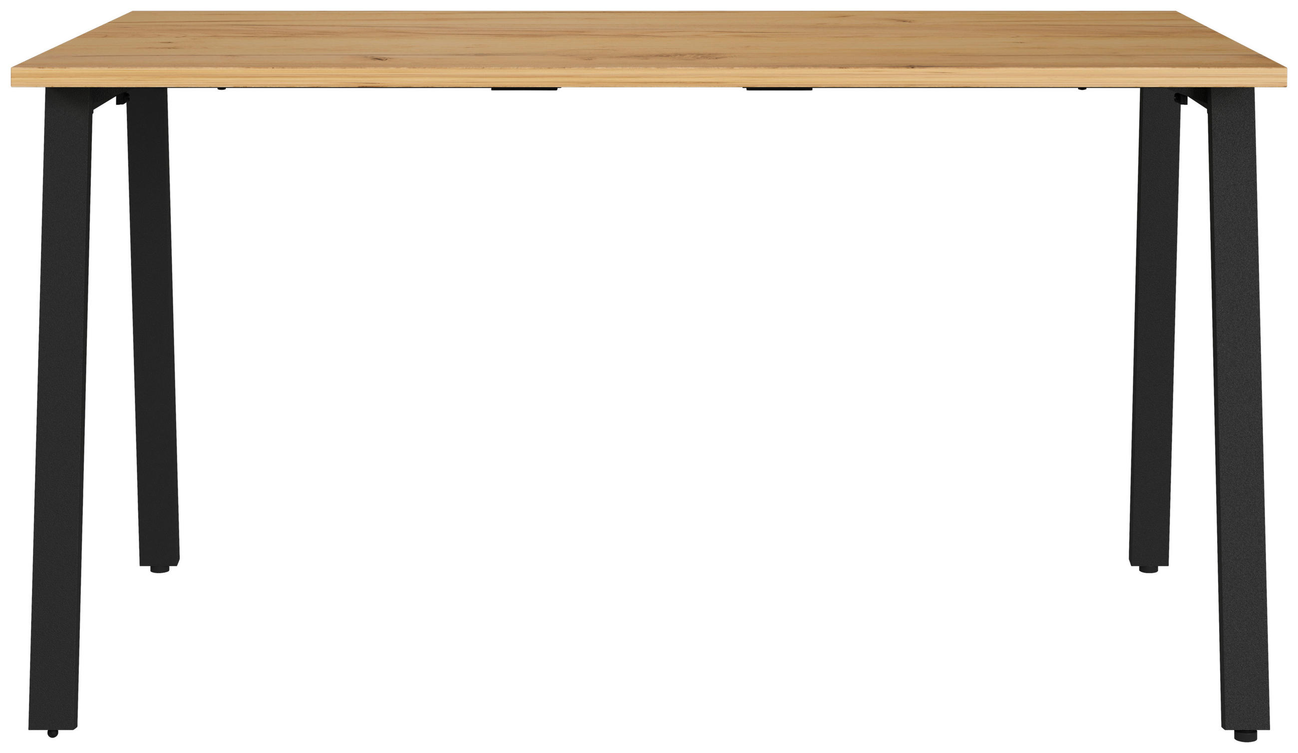 SCHREIBTISCH 140/80/75 cm Eichefarben, Schwarz  - Eichefarben/Schwarz, MODERN, Holzwerkstoff/Metall (140/80/75cm) - Novel