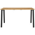 SCHREIBTISCH 140/80/75 cm Eichefarben, Schwarz  - Eichefarben/Schwarz, MODERN, Holzwerkstoff/Metall (140/80/75cm) - Novel