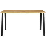 SCHREIBTISCH 140/80/75 cm Eichefarben, Schwarz  - Eichefarben/Schwarz, MODERN, Holzwerkstoff/Metall (140/80/75cm) - Novel