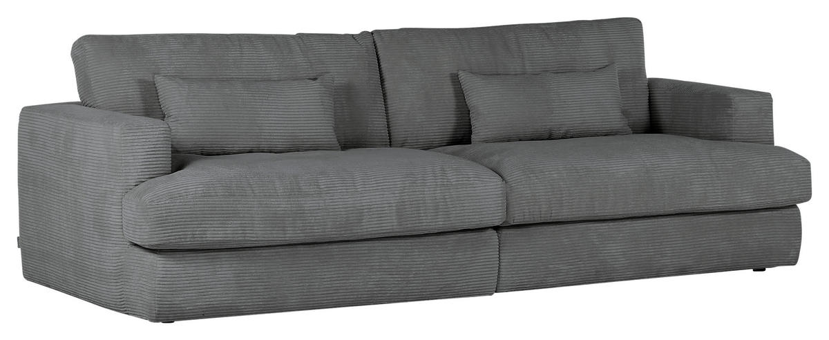 BIGSOFA Cord Anthrazit  - Anthrazit/Schwarz, ROMANTIK / LANDHAUS, Kunststoff/Textil (270/67/120cm) - Landscape