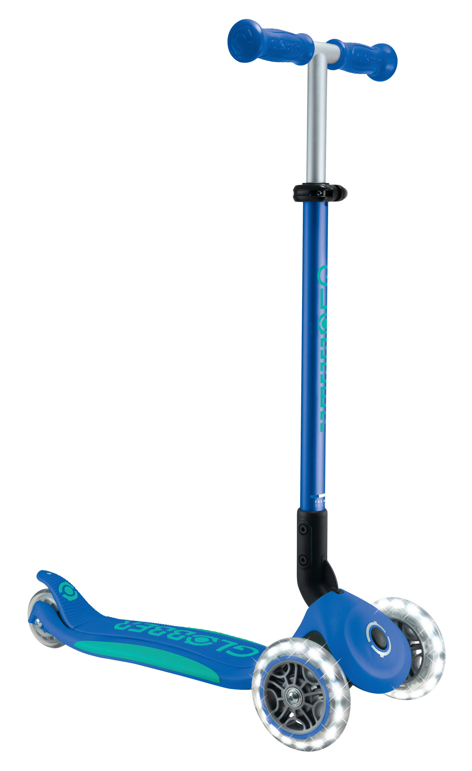 KINDERSCOOTER ELITE LIGHTS  - Dunkelblau, Basics, Kunststoff (57.5/28/82.5cm) - GLOBBER