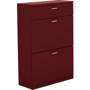 SCHUHSCHRANK 75/112,7/29,5 cm - Edelstahlfarben/Dunkelrot, Design, Holzwerkstoff/Metall (75/112,7/29,5cm) - Invivus
