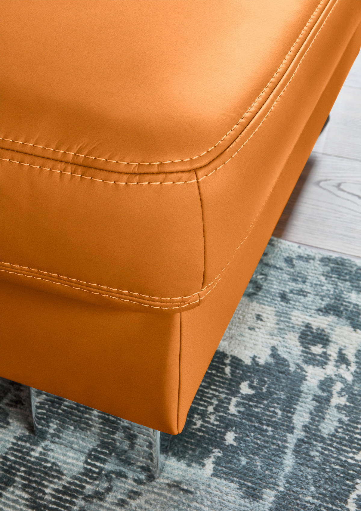 ECKSOFA  in Echtleder Currygelb  248/235 cm  - Currygelb/Alufarben, Design, Leder/Metall (248/235cm) - Beldomo Premium