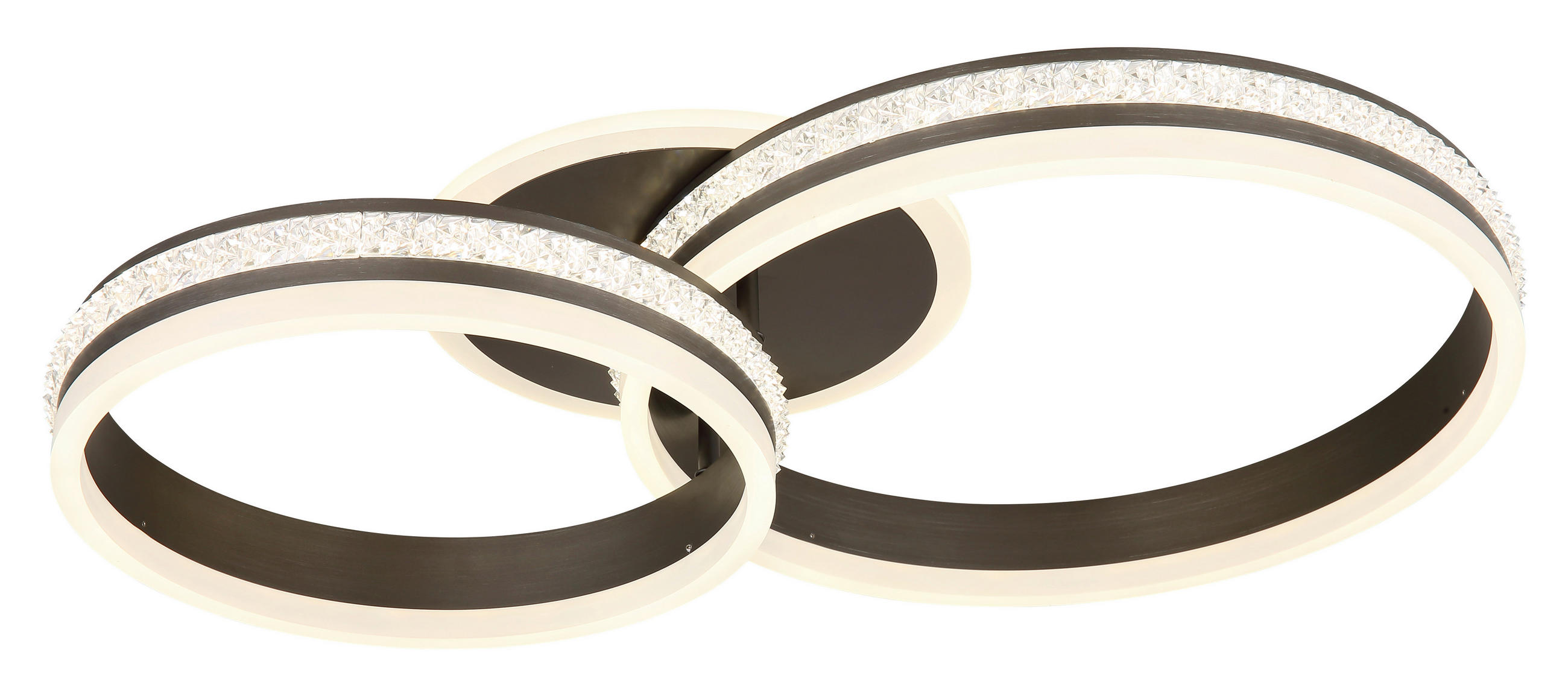LED-DECKENLEUCHTE 50 W    65/40/14 cm  - Klar/Titanfarben, Design, Kunststoff/Metall (65/40/14cm) - Globo