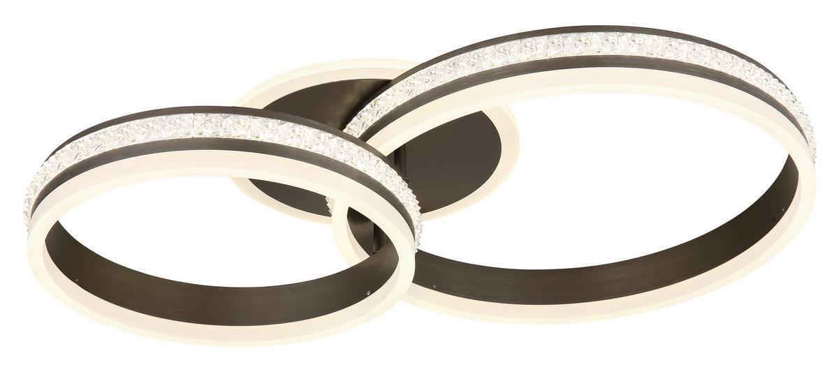 LED-DECKENLEUCHTE 50 W    65/40/14 cm  - Klar/Titanfarben, Design, Kunststoff/Metall (65/40/14cm) - Globo