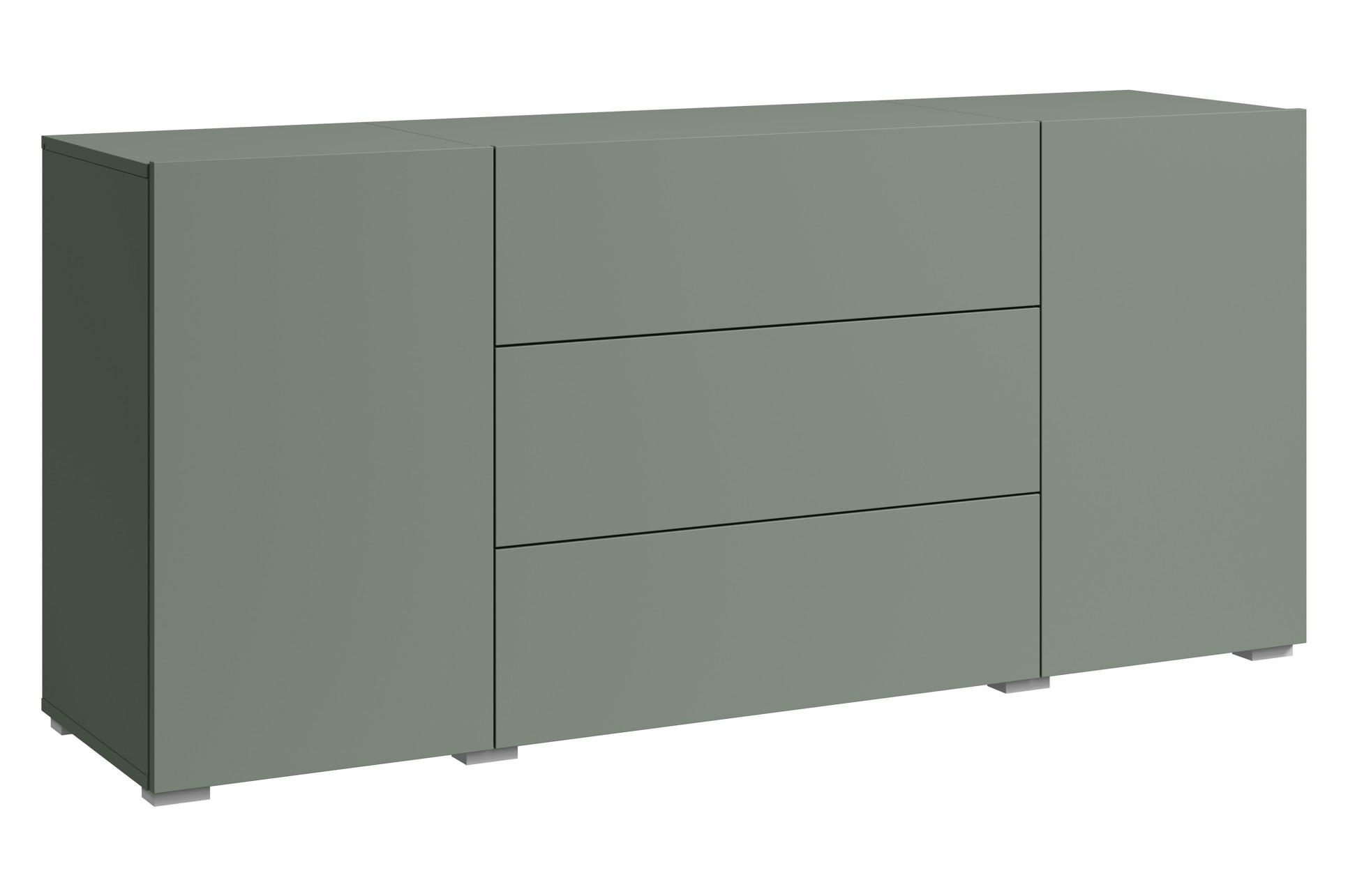 SIDEBOARD Berlin  3 Schublade(n)  - Salbeigrün/Grau, Design, Holzwerkstoff/Kunststoff (150/68/38,5cm) - P & B