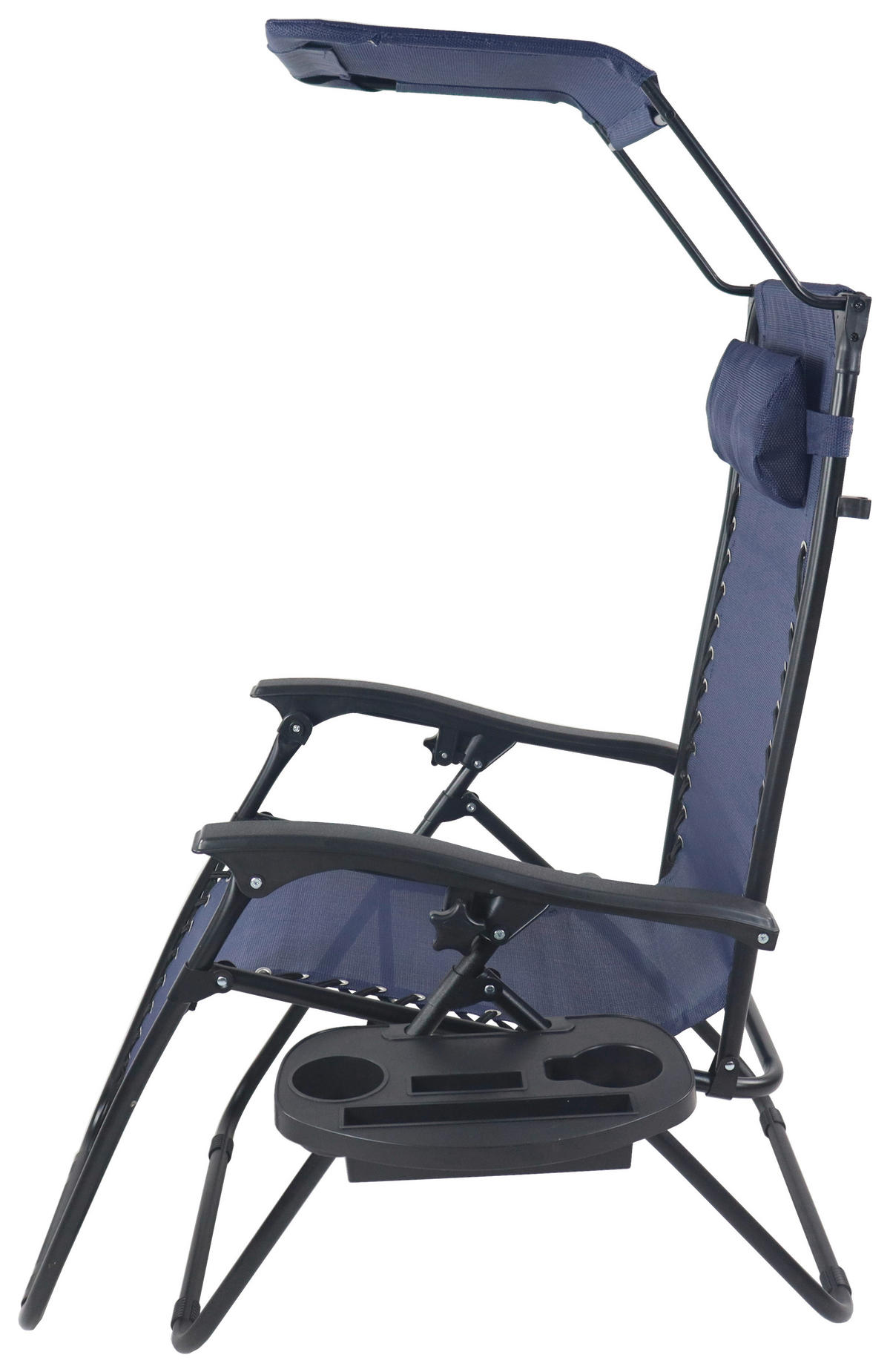 GARTENLIEGE 51/133/91 cm  - Blau, MODERN, Textil/Metall (51/133/91cm) - Gardenson