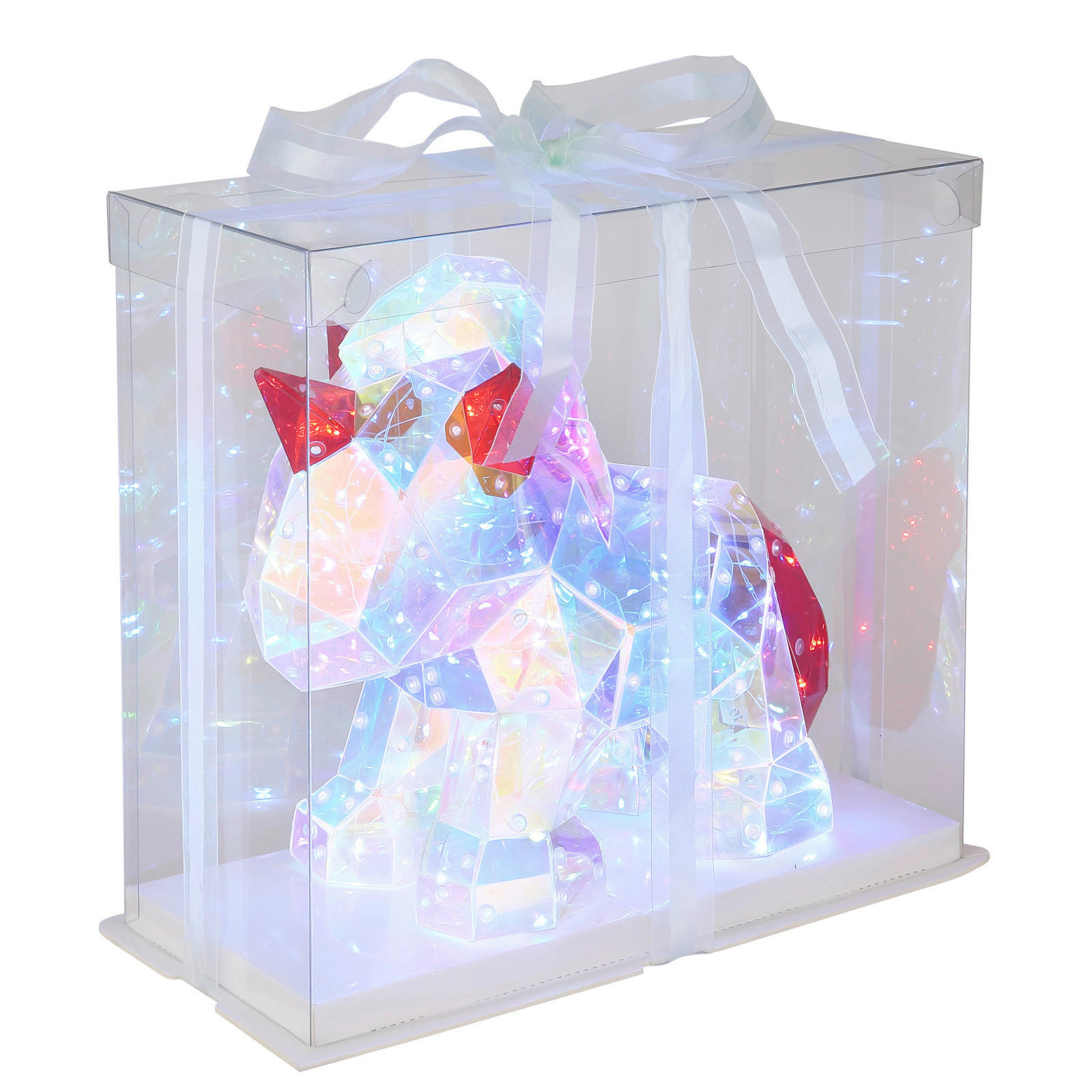 DEKORAČNÉ LED SVIETIDLO - číra/červená, Basics, plast (30/14/26cm)