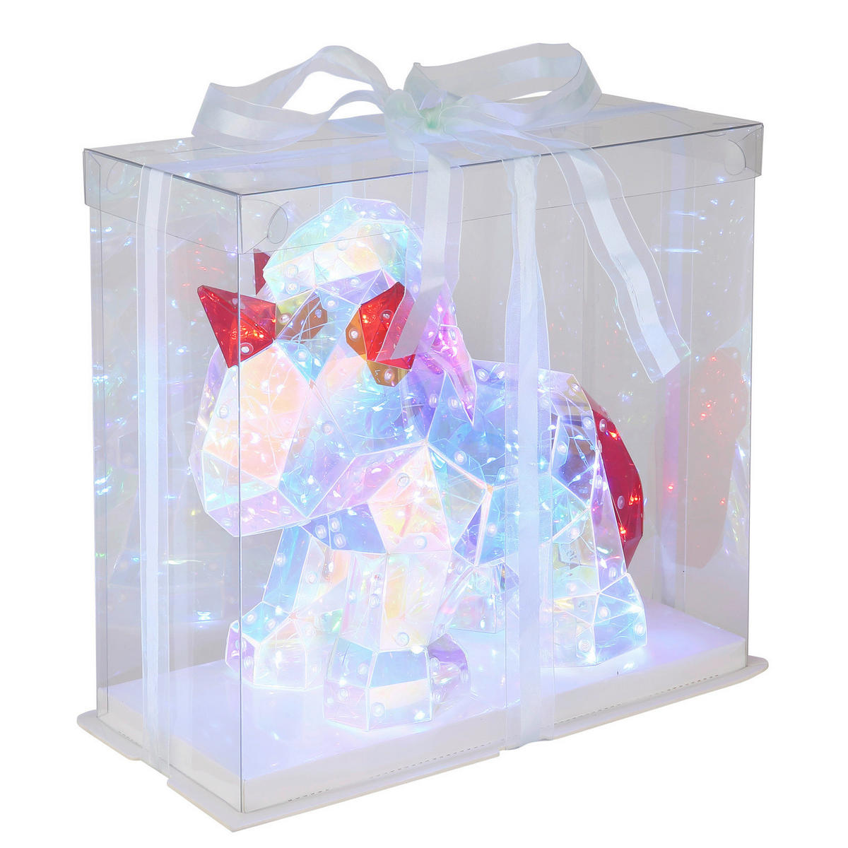 DEKORAČNÉ LED SVIETIDLO - číra/červená, Basics, plast (30/14/26cm)