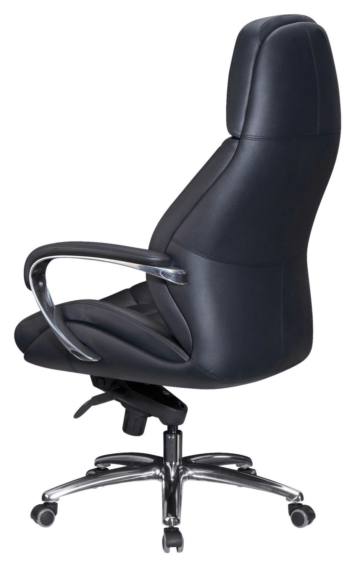 KANCELÁRSKE KRESLO, čierna - čierna/hliníková, Modern, kov/koža (67/140/67cm) - MID.YOU