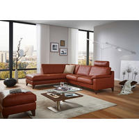ECKSOFA in Echtleder  225/260 cm  - Nussbaumfarben, Design, Leder/Holz (225/260cm) - Erpo