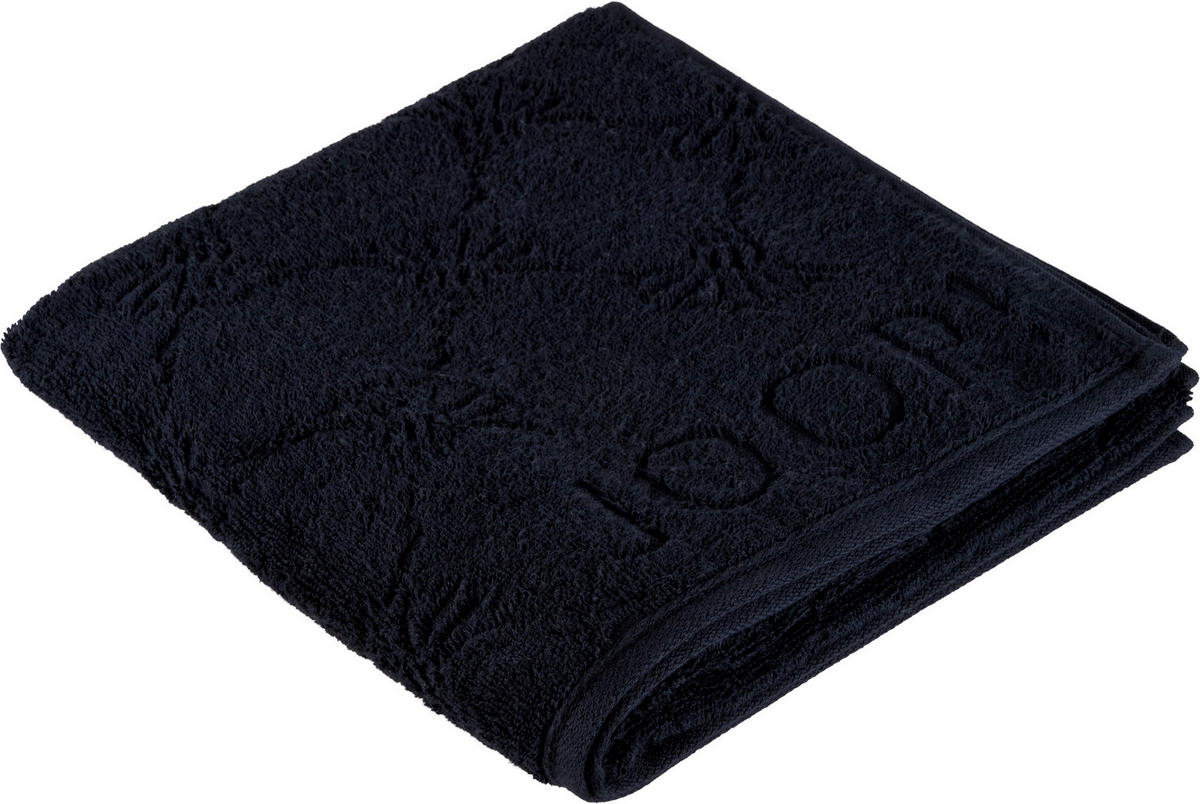 HANDTUCH Uni Cornflower Schwarz  - Schwarz, Design, Textil (50/100cm) - Joop!