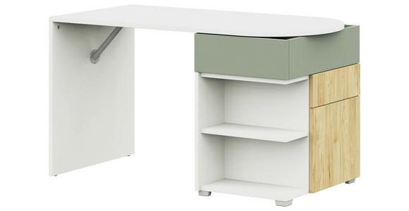 JUGENDSCHREIBTISCH 140/60/72,5 cm - Salbeigrün/Weiß, KONVENTIONELL, Holzwerkstoff (140/60/72,5cm) - Cantus