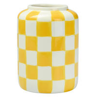 VASE 18 cm  - Hellgelb/Weiß, Design, Keramik (13,2/18,1cm) - Ambia Home