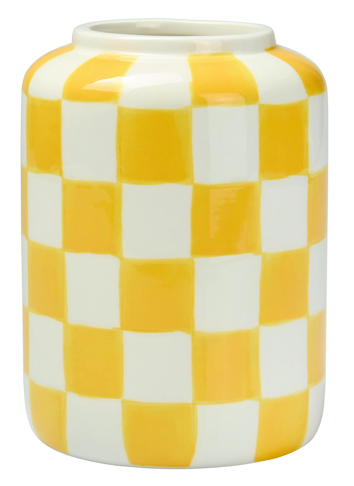 VASE 18 cm  - Hellgelb/Weiß, Design, Keramik (13,2/18,1cm) - Ambia Home