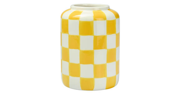 VASE 18 cm  - Hellgelb/Weiß, Design, Keramik (13,2/18,1cm) - Ambia Home
