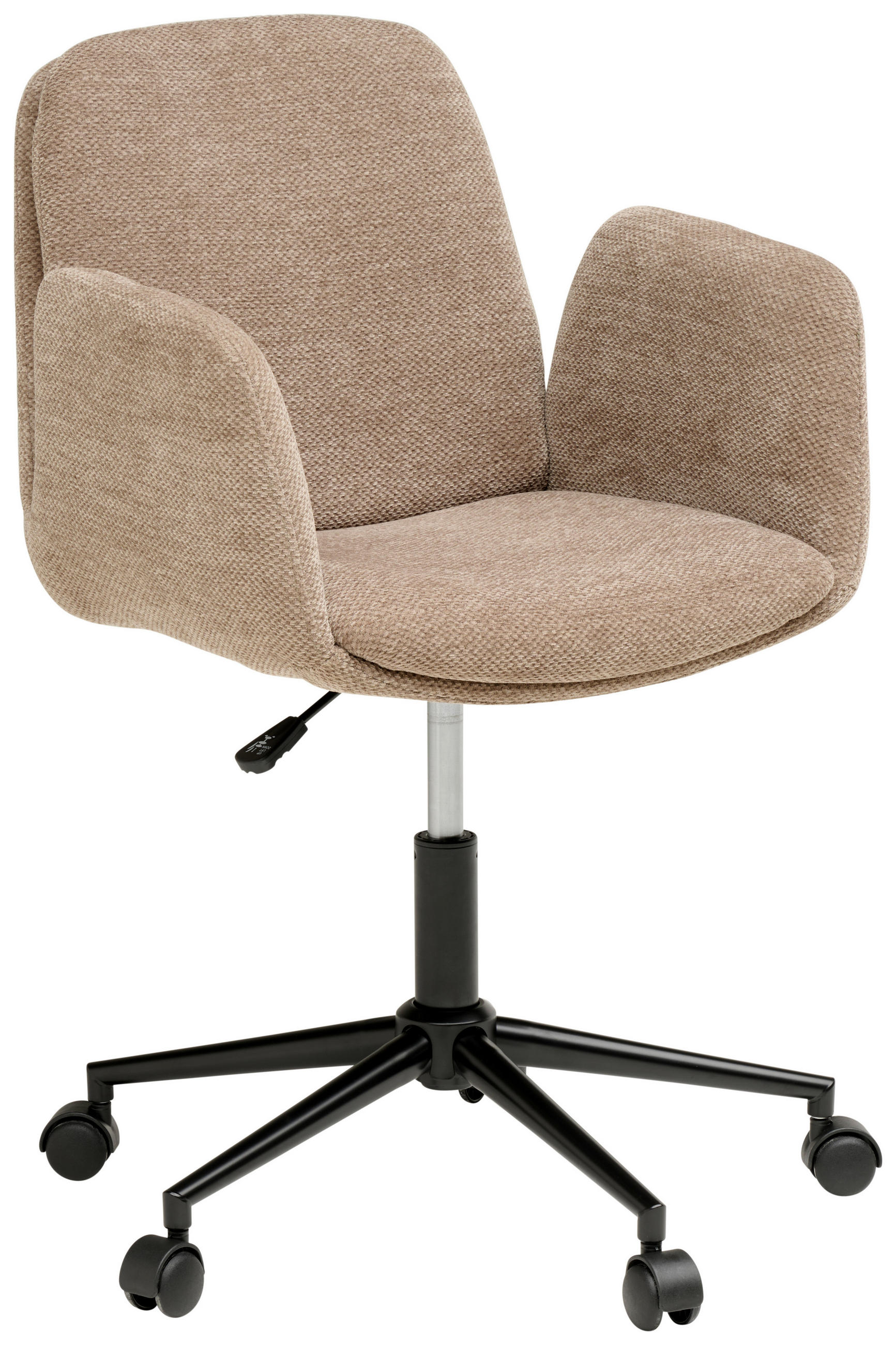 DREHSTUHL Webstoff Braun  - Schwarz/Braun, Modern, Kunststoff/Textil (55/85-95/60cm) - MID.YOU