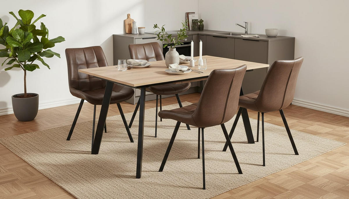 STUHL   Mikrofaser  Braun, Schwarz  - Schwarz/Braun, MODERN, Textil/Metall (54/86/62cm) - MID.YOU