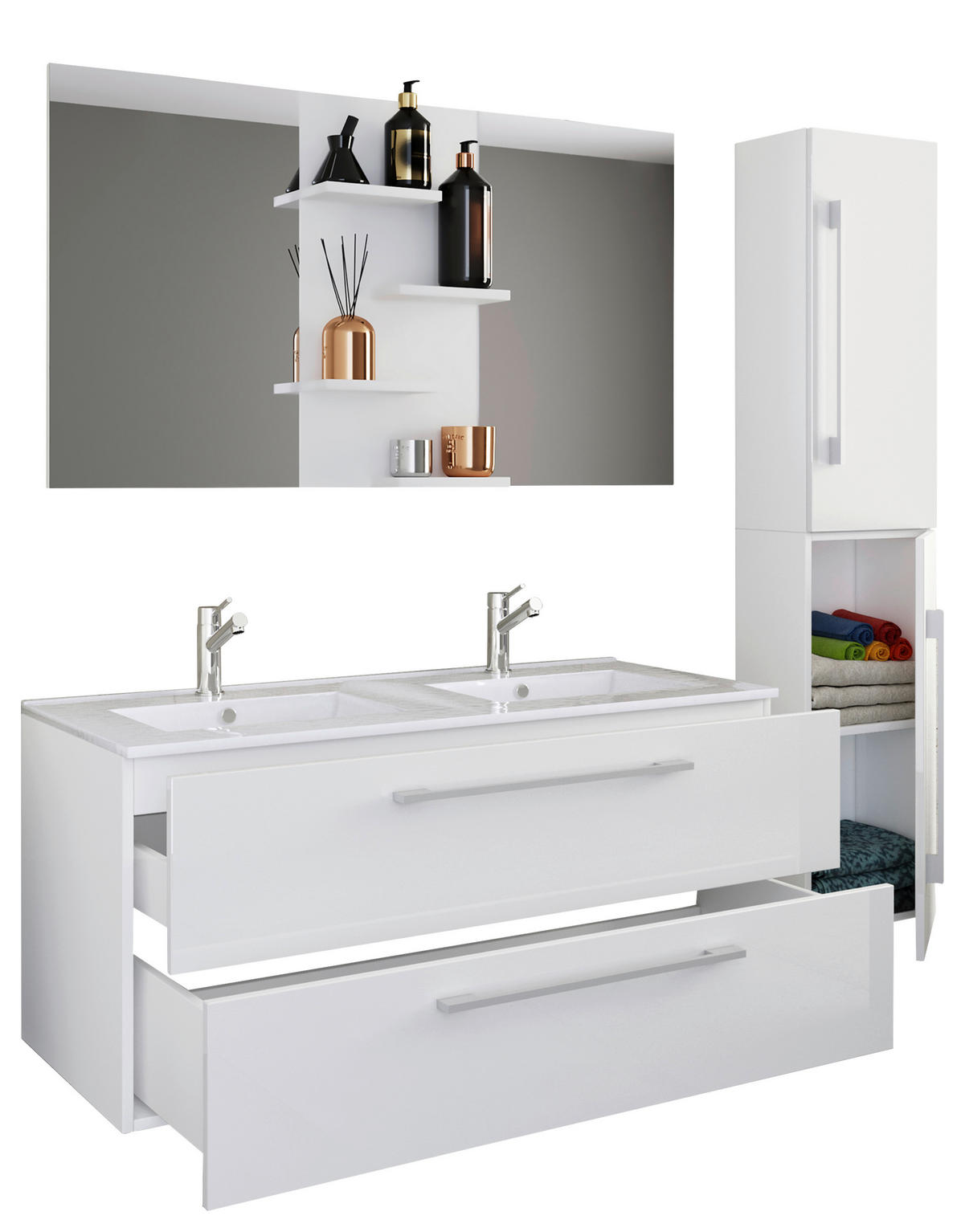 BADEZIMMER  in 145 cm  - Weiß, MODERN, Keramik/Holzwerkstoff (145cm) - MID.YOU