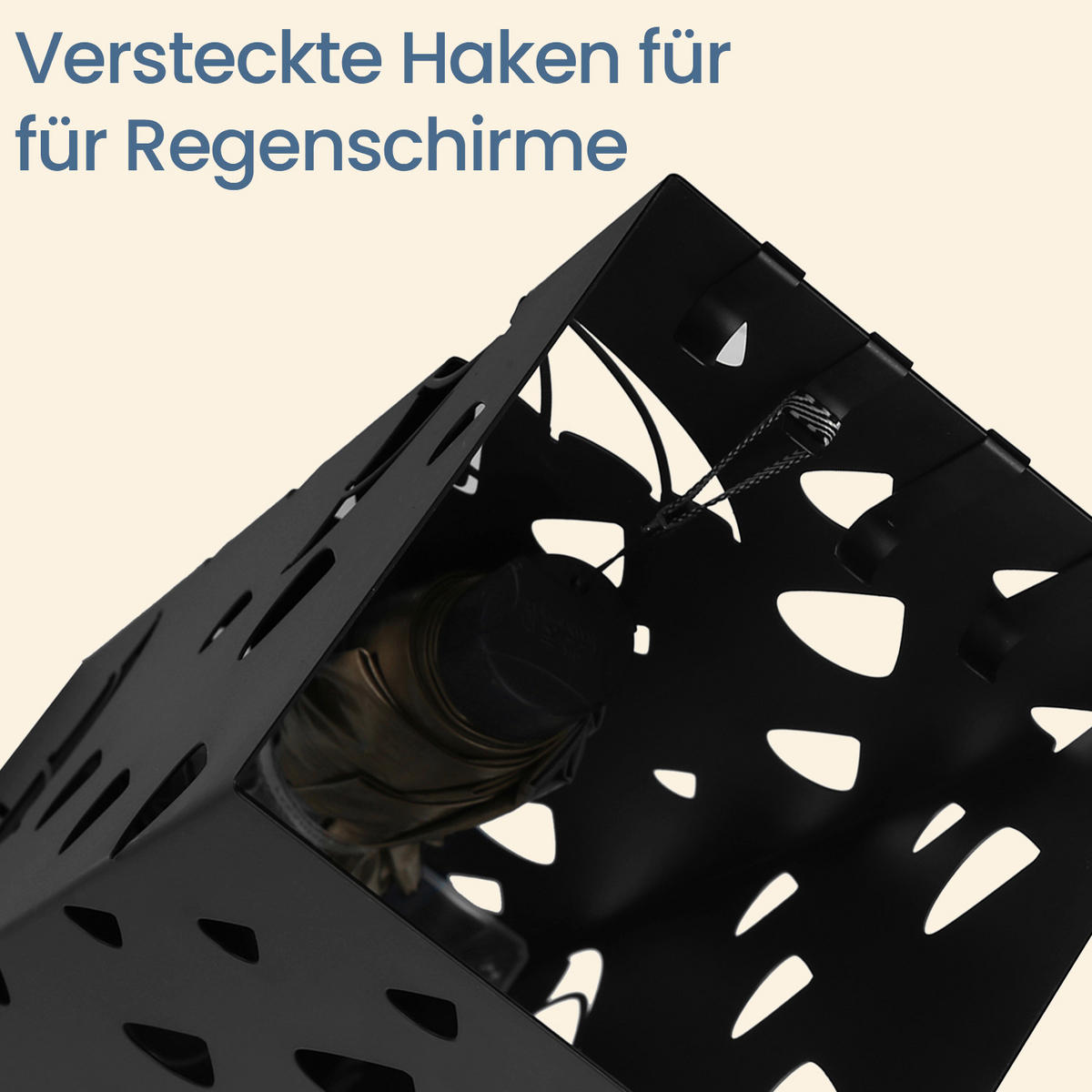 SCHIRMSTÄNDER Metall Schwarz  - Schwarz, Basics, Metall (15,5/49/15,5cm)
