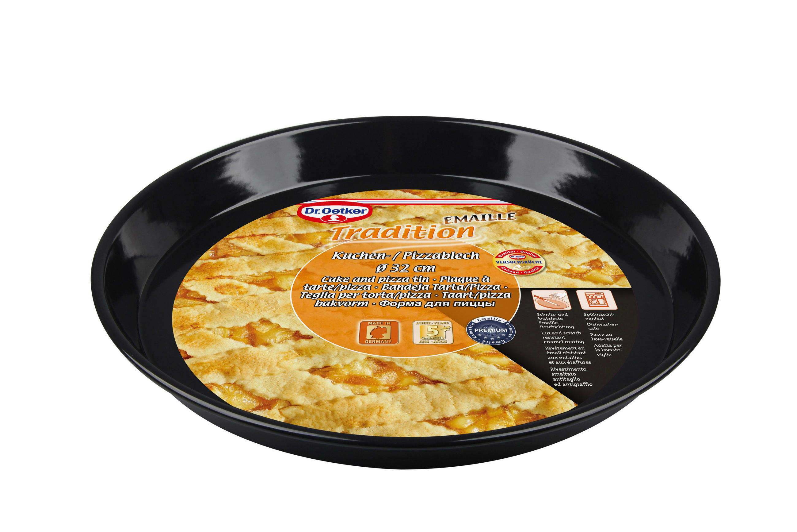 PIZZABLECH - Schwarz, Basics, Metall (32cm) - Dr.Oetker