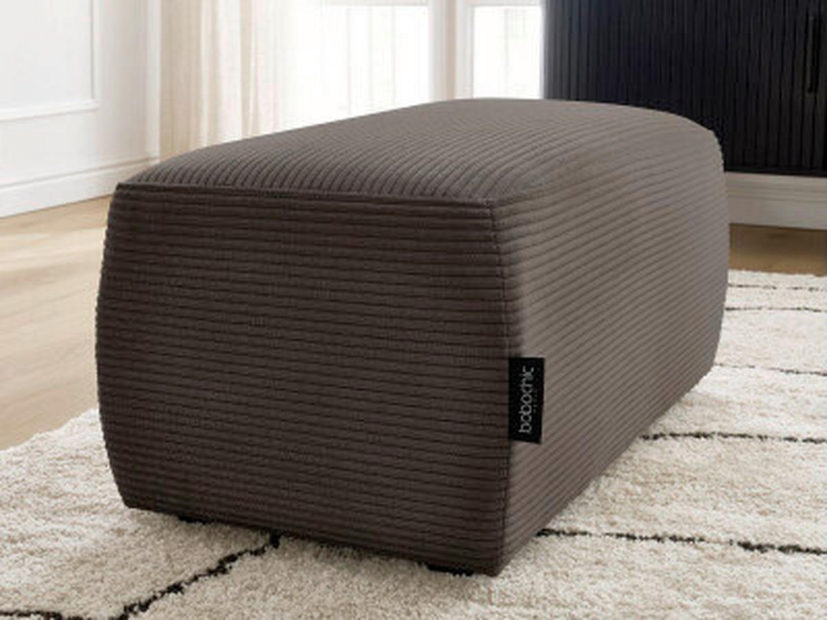 HOCKER ATILLA Cord Taupe  - Taupe/Schwarz, MODERN, Kunststoff/Textil (92/44/48cm)